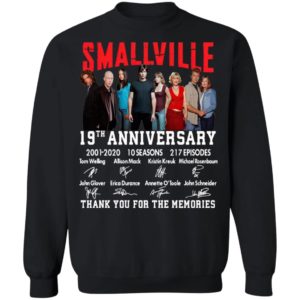 Smallville 19th Anniversary 2001 2020 10 Seasons 217 Episodes Thank You For The Memories Signatures Shirt