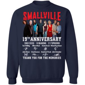 Smallville 19th Anniversary 2001 2020 10 Seasons 217 Episodes Thank You For The Memories Signatures Shirt