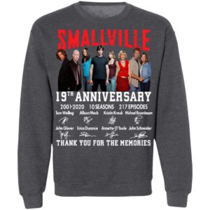 Smallville 19th Anniversary 2001 2020 10 Seasons 217 Episodes Thank You For The Memories Signatures Shirt