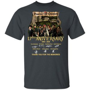 Pirates Of The Caribbean 17th Anniversary 2003 2020 Thank You For The Memories Signatures Shirt