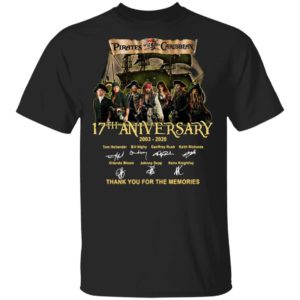 Pirates Of The Caribbean 17th Anniversary 2003 2020 Thank You For The Memories Signatures Shirt