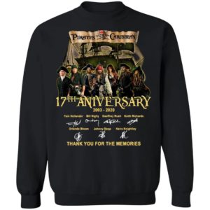 Pirates Of The Caribbean 17th Anniversary 2003 2020 Thank You For The Memories Signatures Shirt