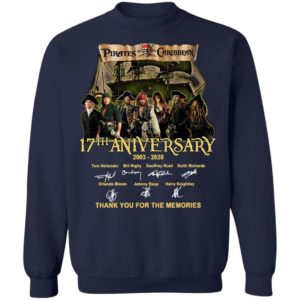 Pirates Of The Caribbean 17th Anniversary 2003 2020 Thank You For The Memories Signatures Shirt