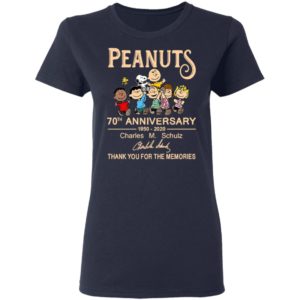 Peanuts 70th Anniversary 1950 2020 Thank You For The Memories Signatures Shirt