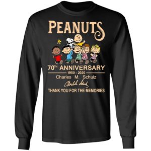 Peanuts 70th Anniversary 1950 2020 Thank You For The Memories Signatures Shirt
