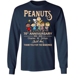 Peanuts 70th Anniversary 1950 2020 Thank You For The Memories Signatures Shirt