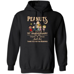 Peanuts 70th Anniversary 1950 2020 Thank You For The Memories Signatures Shirt