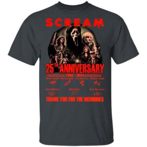 Scream 25th Anniversary 1996 2021 Thank You For The Memories Signatures Shirt