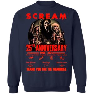 Scream 25th Anniversary 1996 2021 Thank You For The Memories Signatures Shirt