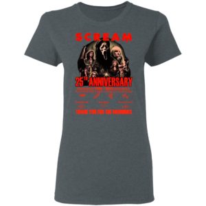 Scream 25th Anniversary 1996 2021 Thank You For The Memories Signatures Shirt