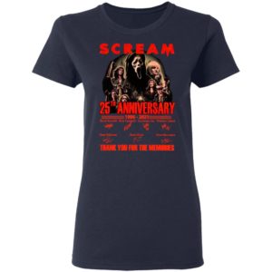 Scream 25th Anniversary 1996 2021 Thank You For The Memories Signatures Shirt