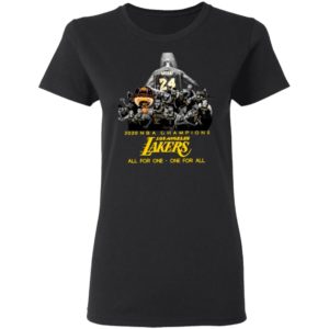 Kobe Bryant 2020 NBA Champions Los Angeles Lakers All For One One For All Shirt