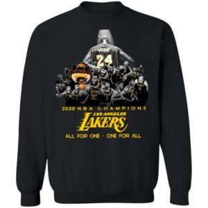 Kobe Bryant 2020 NBA Champions Los Angeles Lakers All For One One For All Shirt