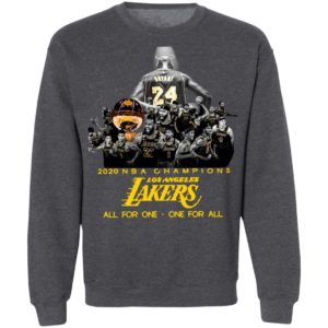 Kobe Bryant 2020 NBA Champions Los Angeles Lakers All For One One For All Shirt