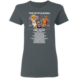 Thank you for the memories legends never die Kobe Bryant title collections Shirt