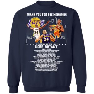 Thank you for the memories legends never die Kobe Bryant title collections Shirt