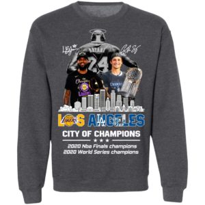 Kobe Bryant Los Angeles Lakers City Of Champions 2020 Nba Final Champions 2020 World Series Champions Signatures Shirt