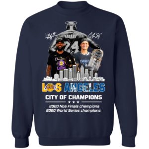 Kobe Bryant Los Angeles Lakers City Of Champions 2020 Nba Final Champions 2020 World Series Champions Signatures Shirt
