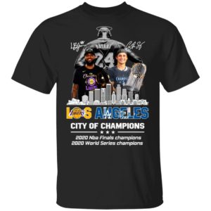 Kobe Bryant Los Angeles Lakers City Of Champions 2020 Nba Final Champions 2020 World Series Champions Signatures Shirt