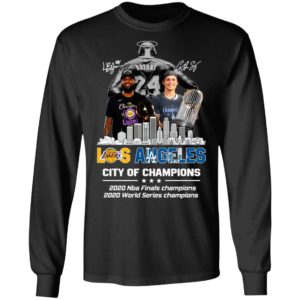 Kobe Bryant Los Angeles Lakers City Of Champions 2020 Nba Final Champions 2020 World Series Champions Signatures Shirt