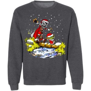 Baby Yoda Walking Under The Snow Christmas Shirt