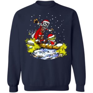 Baby Yoda Walking Under The Snow Christmas Shirt