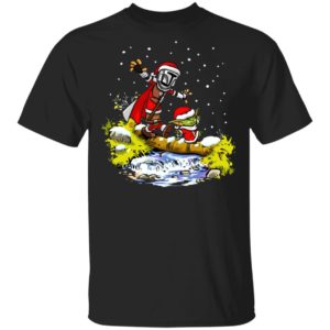 Baby Yoda Walking Under The Snow Christmas Shirt