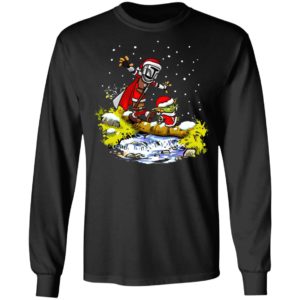 Baby Yoda Walking Under The Snow Christmas Shirt