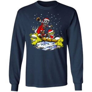 Baby Yoda Walking Under The Snow Christmas Shirt