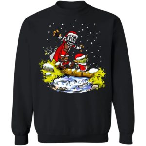 Baby Yoda Walking Under The Snow Christmas Shirt