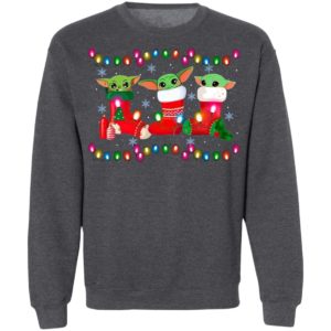 Baby Yoda In Stock Merry Christmas Light Shirt