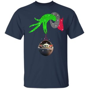 Grinch hand holding Baby Yoda Shirt