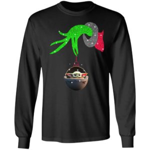 Grinch hand holding Baby Yoda Shirt