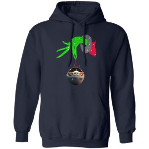 Grinch hand holding Baby Yoda Shirt