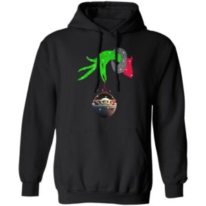 Grinch hand holding Baby Yoda Shirt