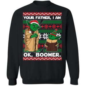 Baby Yoda Your Father I Am Ok Boomer Ugly Christmas sweater