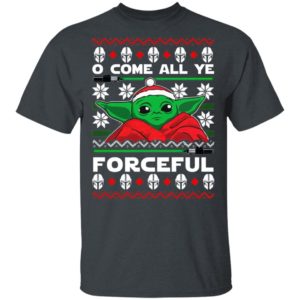 O Come All Ye Forceful Baby Yoda Ugly Christmas sweater