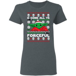 O Come All Ye Forceful Baby Yoda Ugly Christmas sweater