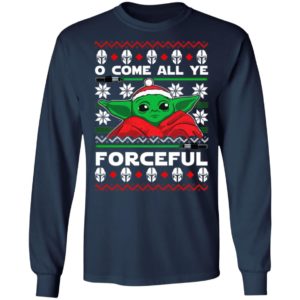 O Come All Ye Forceful Baby Yoda Ugly Christmas sweater
