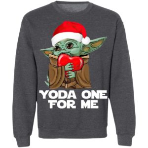 Santa Baby Yoda One For Me Hug Heart Christmas Shirt