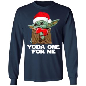 Santa Baby Yoda One For Me Hug Heart Christmas Shirt