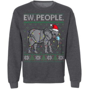 Ew People Elephant Face Mask Santa Ugly Christmas Sweater