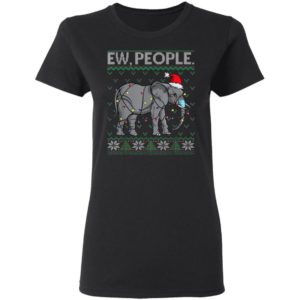 Ew People Elephant Face Mask Santa Ugly Christmas Sweater