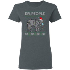 Ew People Elephant Face Mask Santa Ugly Christmas Sweater