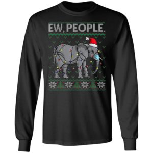 Ew People Elephant Face Mask Santa Ugly Christmas Sweater