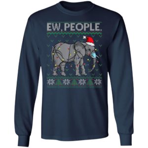 Ew People Elephant Face Mask Santa Ugly Christmas Sweater