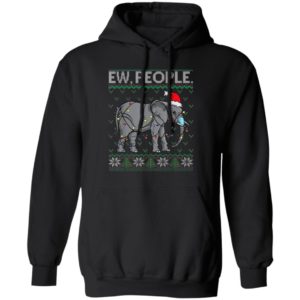 Ew People Elephant Face Mask Santa Ugly Christmas Sweater