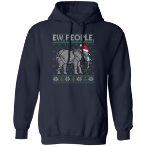 Ew People Elephant Face Mask Santa Ugly Christmas Sweater