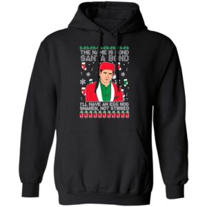 The Name Is Bond Santa Bond I’ll Have An Eggnog Shaken Not Stirred Ugly Christmas Sweater
