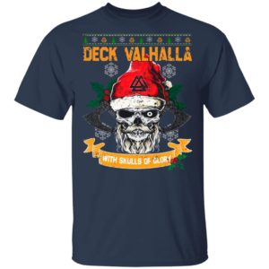 Santa Claus Skull Deck Valhalla With Skulls Of Glory Ugly Christmas Sweatshirt